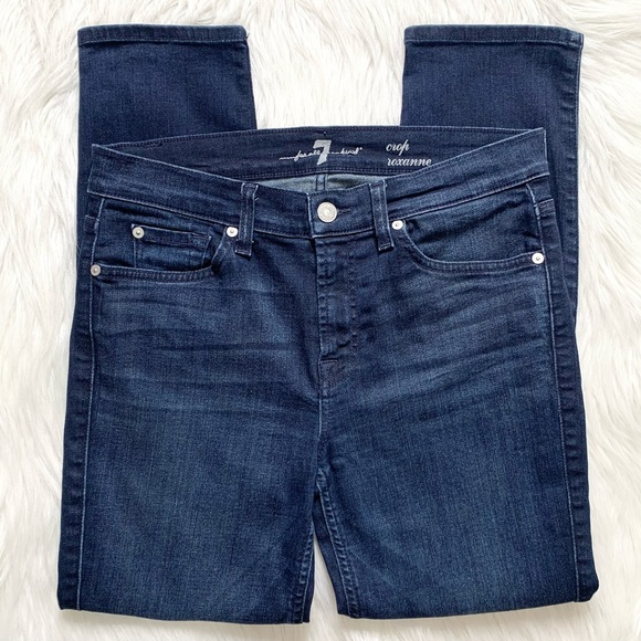 7 For All Mankind Denim - 7FAM Cropped Mid Rise Skinny Jeans